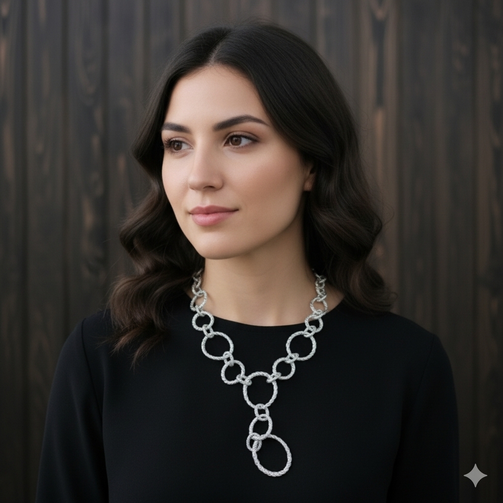 Chico's Silver Circle Necklace